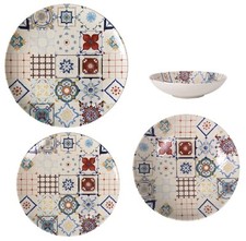 6pcs Embossed Stoneware Dinner