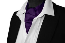 Dark Purple satin Ascot CRAVAT