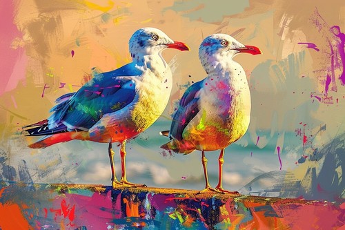Seagull beach seaside canvas - seagull,