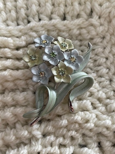 Vintage enamel floral spray - floral,