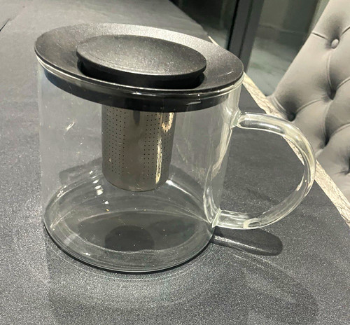 Clear glass tea pot with - glass,