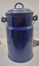 Vintage blue enamel milk - blue, churn