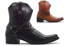 Mens Cowboy Boots Snake Skin