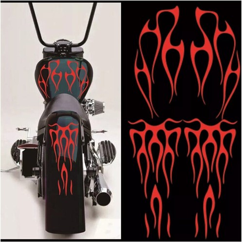 Red universal motorcycle - motorcycle, flame