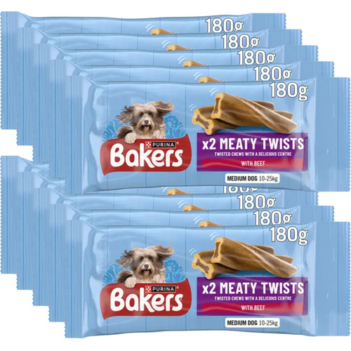 10x meaty twists beef bakers - beef,
