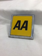 VINTAGE Square AA Car Badge 1970's Automobile Association With Fittings H12