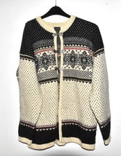 Norwegian Nordic Fair Isle Wool Cardigan Jumper 40-42"
