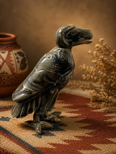 Vtg folk art raven - vtg, human