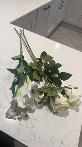 Artificial white roses - artificial,