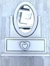 Shabby Chic Mini Dresser Wooden Swing Mirror with Drawer