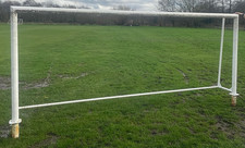 Football Goal Posts 5-a-side (2 off) 1.5M Wide x 3.8M High. Metal, Permanant Fix