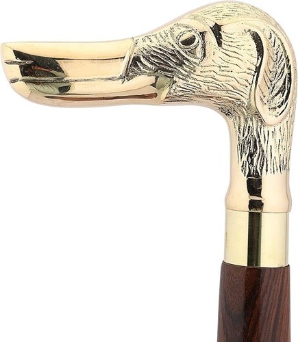 Brass antique dog head - antique, shiny