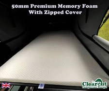 Roof Bed Mattress Campervan Pop Top 50mm/35mm Memory Foam & Zipped Quilted Cover
