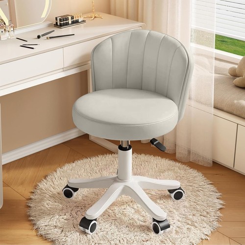 Small round rolling desk chair - desk,