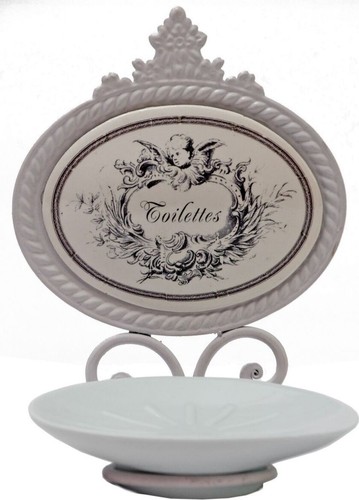 French shabby chic cream soap - french,