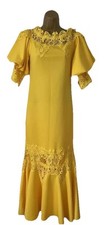 Ladies Dress yellow Lemon Size