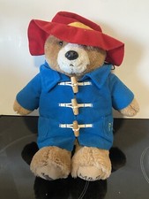 2019 M&S Marks and Spencer Paddington Bear w/ Blue Coat Plush 33cm VGC