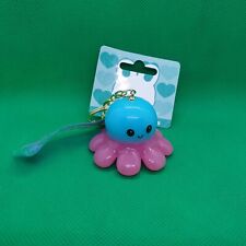 Cute Flashing Led Octopus Keyring With Bell Bag Charm Key Ring Blue Pink