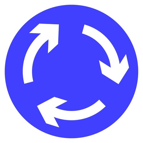 Mini roundabout sign - mini,