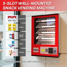 New 5 Slot Snack Vending Machine for Food/Drink/Snack Mounted Money 20W220V