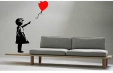 BANKSY STYLE GIRL with RED