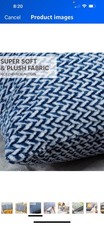 PAULEON Pack of 2 Cushion Covers 50x50 cm Navy Peony Сhevron Pattern