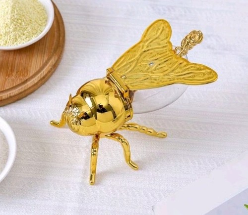 Bee honey pot with - bee, golden