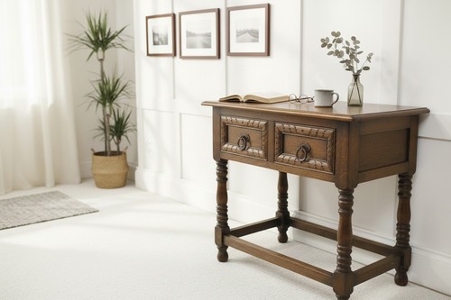 Vintage oak carved drawers - vintage,