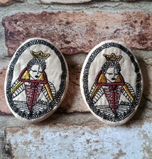 Elizabeth I Embroidered Brooch x2 Tudor Queen 1st 3" Stitched Oval Badge Unique
