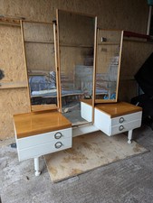 Vintage Mid Century White & Newton Low Sideboard / Dressing Table with Mirrors