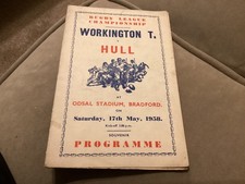 1958 CHAMPIONSHIP FINAL, HULL V WORKINGTON  RUGBY LEAGUE  MATCH PROGRAMME 
