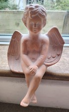 Terracotta Garden Cherub Angel Ornament