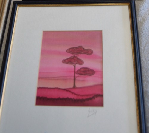 Silk painting landscape in - silk,