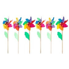 6Pcs Wooden Pinwheels for Kids
