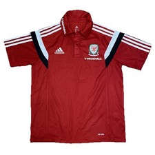Wales Football Training Polo Shirt 2014/15 Mens Size Medium Adidas National Team
