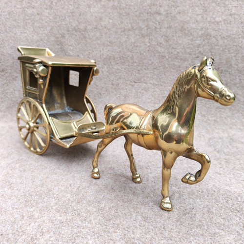 Solid brass horse and - horse,