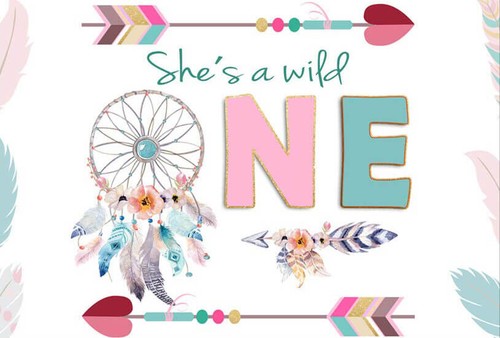 Boho she wild one - boho, backdrop