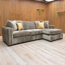 ‘Chelsea' Corner Sofa Sage Green Derwent Fabric Large Right Hand Facing Open End