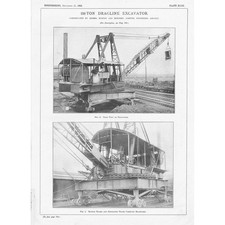 Ruston & Hornsby Ltd 250 Ton Drag Line Excavator 6x Antique Prints 1923