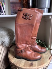 Toggi Calgary Long Leather Boots Brown UK 4 EU 37 Regular Country Yard Riding