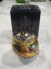 3 1/4" High Boxed Royal Crown Derby Little Owl Bird Gold Stopper