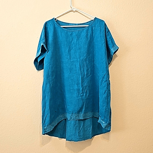 Cut loose linen boxy tunic - cut,