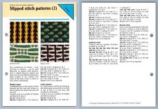 Slipped Stitch Patts (2) - Stitch Odhams Knitting Collection Instruction Card