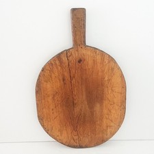 Antique Wooden Pizza Board with Handle, Large Oval European Bread Board B22