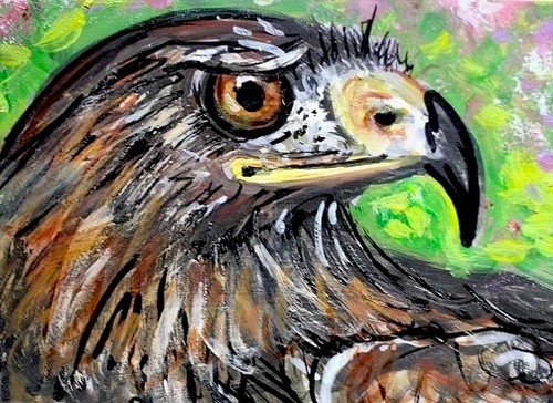 Original aceo painting red - painting,