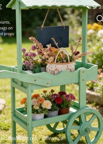 Wooden plant trolley - plant, cart
