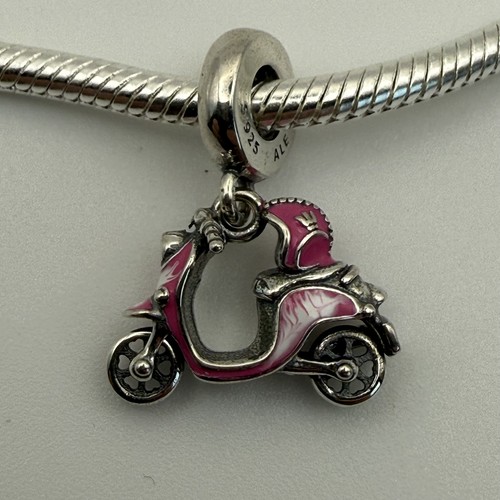 Pandora pink scooter - pink, dangle