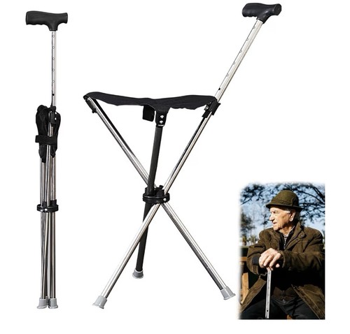 Walking stick seat - seat, foldable