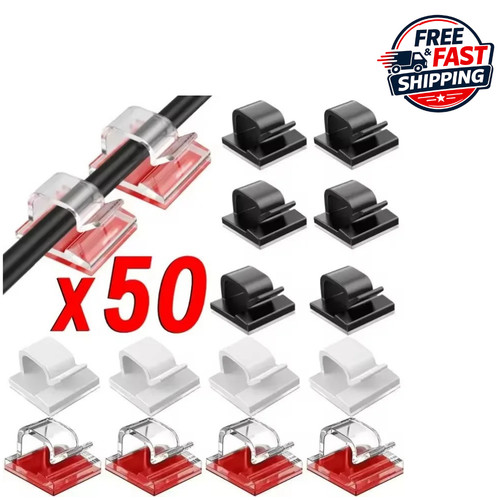 50x self adhesive cable clips - 50x,