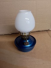 Vintage Kelly  Oil Lamp Neptune Blue With Shade.